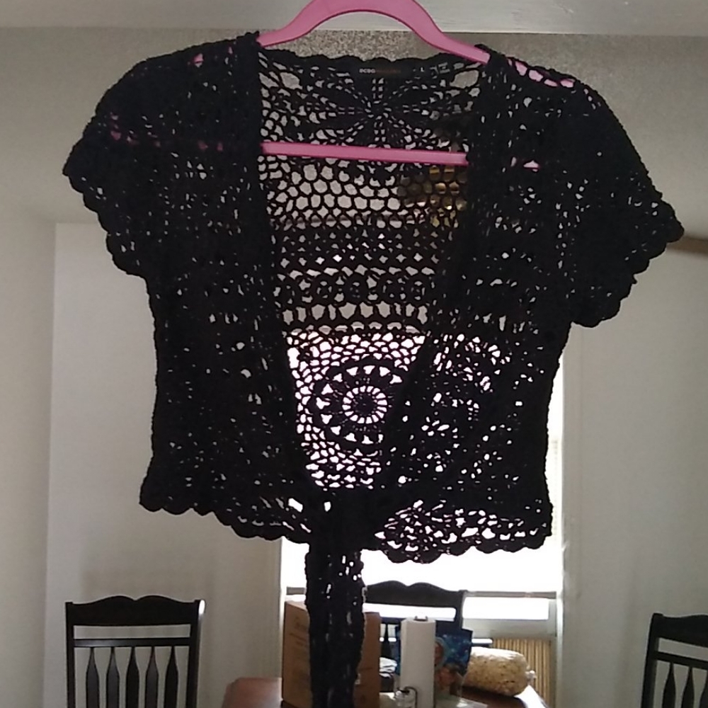 BCBG Crochet Shoulder Shrug